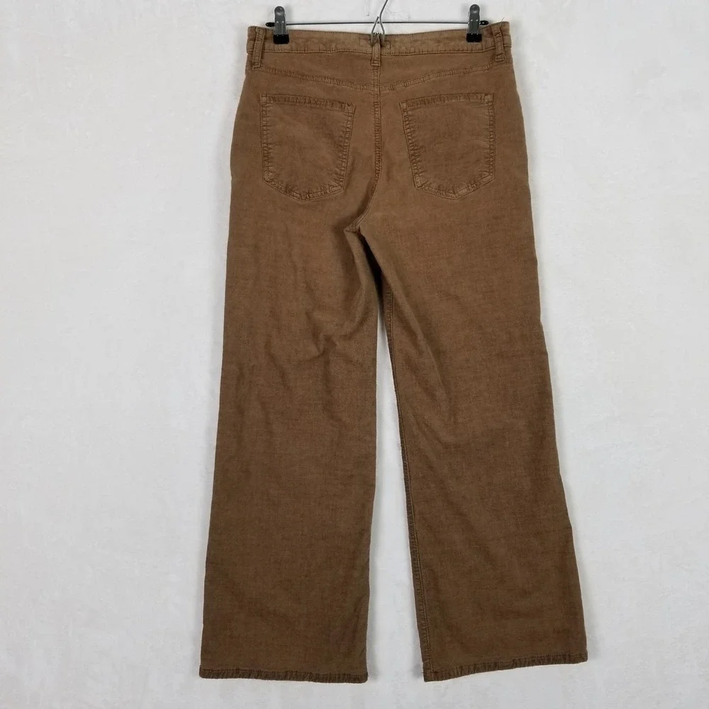 Kut from the Kloth Corduroy Pants Womens 8 Brown High Rise Wide Leg KB56403